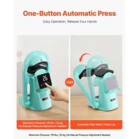 VEVOR Auto Hat Heat Press Machine, with 2pcs Interchangeable Platens, Automatic Open and Release, Touchscreen for Precise Time a