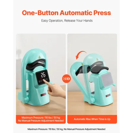 VEVOR Auto Hat Heat Press Machine, med 2 stk udskiftelige plader, automatisk åbning og udløsning, touchskærm til præcis tid a