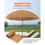 VEVOR Artificial Thatch Grass Roof, 0.5 x 5 m Mexican Style Tiki Bar Hut Skirt Thatch Roofing Roll, Waterproof & Fire-Resistant,