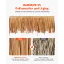 VEVOR Artificial Thatch Grass Roof, 0.5 x 5 m Mexican Style Tiki Bar Hut Skirt Thatch Roofing Roll, Waterproof & Fire-Resistant,