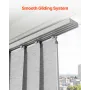 Panel Track Blinds, Extendable Track from 116 cm to 218 cm W, Trimmable Panel Curtains Up to 243cm H, Adjustable Vertical Panel 