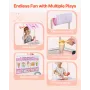 Ice Cream Cart for Kids, 20+ PCS Accessories, Pretend Play Ice Cream Shop Kitchen Food Toys with Ice Cream Cone & Popsicle, Awni