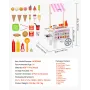 VEVOR Ice Cream Cart for Kids, 20+ PCS Accessories, Pretend Play Ice Cream Shop Kitchen Food Toys with Ice Cream Cone & Popsicle