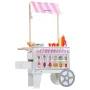 Ice Cream Cart for Kids, 20+ PCS Accessories, Pretend Play Ice Cream Shop Kitchen Food Toys with Ice Cream Cone & Popsicle, Awni