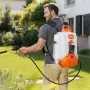 Battery Powered Backpack Sprayer, 16L Electric Backpack Sprayer, 2 Wands & 8 Nozzles, Adjustable 0-90 PSI, 4H Runtime, Portable 