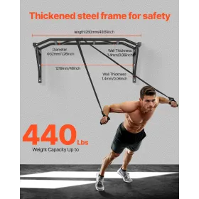 Pull Up Bar, Multi-Grip vægmonteret Pull Ups, 50 i bredden