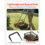 VEVOR Push Reel Lawn Mower 45 cm, 5 Blades Manual Push Mower No Motor, 35- 62mm Adjustable Cutting Height, Walk-Behind Lawn Mowe