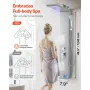 VEVOR Shower Panel Tower System with Rainfall Waterfall Shower Head, LED, 53 in Brushed Stainless Steel Shower Column, 5-Functio