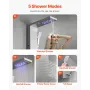 Shower Panel Tower System with Rainfall Waterfall Shower Head, LED, 53 in Brushed Stainless Steel Shower Column, 5-Function Fauc