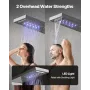 VEVOR Shower Panel Tower System with Rainfall Waterfall Shower Head, LED, 53 in Brushed Stainless Steel Shower Column, 5-Functio