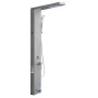 Shower Panel Tower System with Rainfall Waterfall Shower Head, LED, 53 in Brushed Stainless Steel Shower Column, 5-Function Fauc