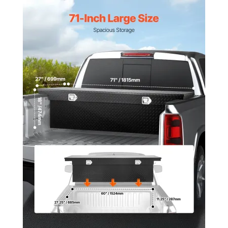 Crossover Truck Værktøjskasse, 71x27x18 In, Heavy Duty