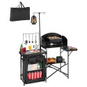 Camping Kitchen Table Portable Outdoor Cook Station Storage Aluminum