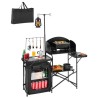 Camping Kitchen Table Portable Outdoor Cook Station Storage Aluminum