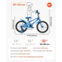 VEVOR børnecykel, 45,72 cm BMX-stil børnecykel, rytterhøjde 110 cm - 140 cm, træningshjul inkluderet, robust og nem at