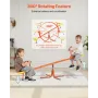 Kids Seesaw, 45.4 kg Load Capacity per Seat, Sit and Spin Teeter Totter with 4-prong Support Legs, Kids Outdoor Playground Equip