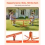 Kids Seesaw, 45.4 kg Load Capacity per Seat, Sit and Spin Teeter Totter with 4-prong Support Legs, Kids Outdoor Playground Equip