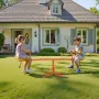 Kids Seesaw, 45.4 kg Load Capacity per Seat, Sit and Spin Teeter Totter with 4-prong Support Legs, Kids Outdoor Playground Equip