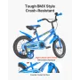 VEVOR børnecykel, 35,56 cm BMX-stil børnecykel, rytterhøjde 90 cm - 115 cm, træningshjul inkluderet, robust og nem at