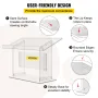 Tabletop Acrylic Podium 19.5" Tall Plexiglass Podium 27"x13.7" Table Acrylic Pulpits for Churches Slanted Surface with Lip for B