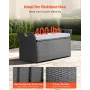 VEVOR Outdoor Storage Bench, 2-Person PE Rattan Storage Bench, 151L Deck Box with Cushion & Side Handle, Supports up to 181kg, W
