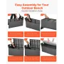 Outdoor Storage Bench, 2-Person PE Rattan Storage Bench, 151L Deck Box with Cushion & Side Handle, Supports up to 181kg, Weather