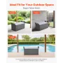 Outdoor Storage Bench, 2-Person PE Rattan Storage Bench, 151L Deck Box with Cushion & Side Handle, Supports up to 181kg, Weather