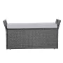 VEVOR Outdoor Storage Bench, 2-Person PE Rattan Storage Bench, 151L Deck Box with Cushion & Side Handle, Supports up to 181kg, W