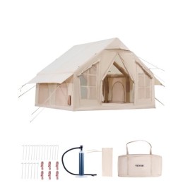 Oppusteligt telt til camping 4-6 person glampende telt med pumpe let opsætning