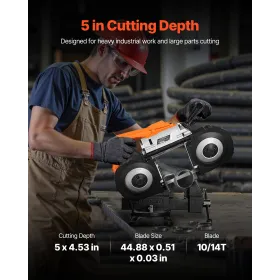 VEVOR Portable Band Saw, 127 mm x 115 mm Cutting Depth, 360W Bandsaw with Brushless Motor, Cordless and Compact Portaband, Hang 