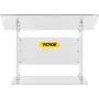 Tabletop Acrylic Podium 19.5" Tall Plexiglass Podium 27"x13.7" Table Acrylic Pulpits for Churches Slanted Surface with Lip for B