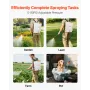 Battery Powered Backpack Sprayer, 12L Powerful Electric Backpack Sprayer, 2 Retractable Wands & 5 Nozzles, Adjustable 0-90 PSI, 