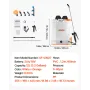 VEVOR Battery Powered Backpack Sprayer, 12L Powerful Electric Backpack Sprayer, 2 Retractable Wands & 5 Nozzles, Adjustable 0-90