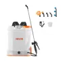 Battery Powered Backpack Sprayer, 12L Powerful Electric Backpack Sprayer, 2 Retractable Wands & 5 Nozzles, Adjustable 0-90 PSI, 
