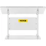 Tabletop Acrylic Podium 19.5" Tall Plexiglass Podium 27"x13.7" Table Acrylic Pulpits for Churches Slanted Surface with Lip for B
