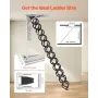 VEVOR Attic Ladder, 660LBS/299.4KG Capacity, Fits 9.5 to 10.2 ft Ceiling Height and 39.4 x 27.5 inch Opening Size, Alloy Steel P
