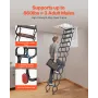 loftsstige, 660 LBS/299,4 kg kapacitet, passer til 9,5 til 10,2