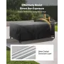 VEVOR terrassemøbelbetræk, 420D Heavy Duty Vandtæt udendørs spisebord og stolebetræk, stort rektangulært terrassebordsdæksel