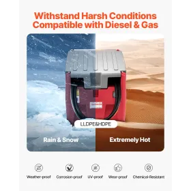 VEVOR bærbar diesel- og benzintank, 220L, 10 GPM flowhastighed, dieselbrændstoftank med 12V elektrisk overførselspumpe, 13,1