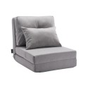 Convertible Flip Chair with 5 Adjustable Position Floor Lazy Sofa Gray