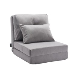 Convertible Flip Chair with 5 Adjustable Position Floor Lazy Sofa Gray