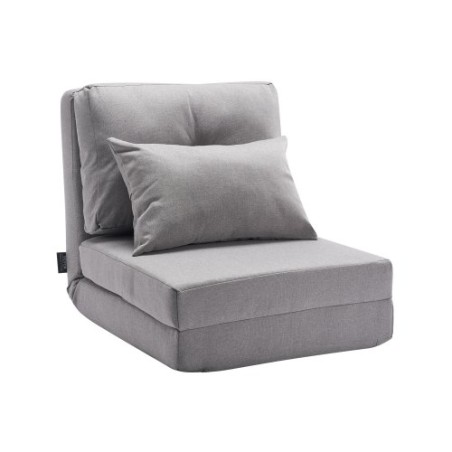 Convertible Flip Chair with 5 Adjustable Position Floor Lazy Sofa Gray