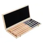 Wood Lathe Turning Tool Set, 6PCS, Lathe Roughing, Finishing, Detailing Hollow Tool with Wooden Handle, Diamond Round Square Car