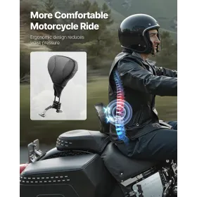 VEVOR Motorcycle Backrest Sissy Bar, Compatible with Harley Touring Models 2009-2024 with One-piece Slotted Seat, Street Glide R