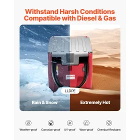 VEVOR bærbar diesel- og benzintank, 440L, 10 GPM flowhastighed, dieselbrændstoftank med 12V elektrisk overførselspumpe, 13,1
