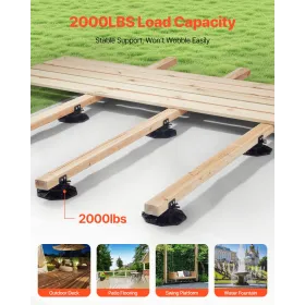 VEVOR Deck Blocks 12 PCS, 2000lbs / 907.18kg Load Capacity Deck Support Plastic Pedestal Paver, Raising 1.18 - 2.36 inch / 30 - 