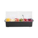 Chilled Condiment Server 6 Compartment Cold Serving Tray with Clear Lid