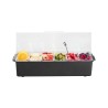 Chilled Condiment Server 6 Compartment Cold Serving Tray with Clear Lid