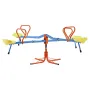 Kids Seesaw, 49.9 kg Load Capacity per Seat, Sit and Spin Teeter Totter with 4-prong Support Legs, Kids Outdoor Playground
