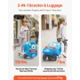 Ride-on Luggage, 20 L Capacity, 20 Inches Kids Scooter Suitcase with Flash PU Wheels, Adjustable Handle & TPR Non-Slip Gri